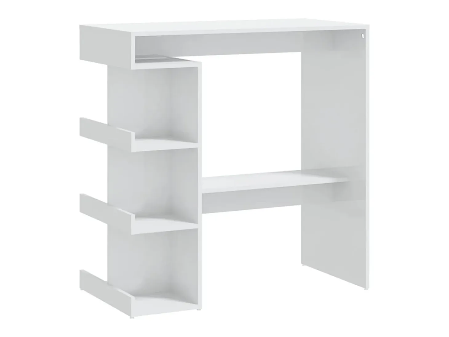 Mesa bar con estante aglomerado blanco brillo 100x50x101,5 cm ES774778
