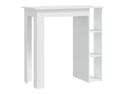 Mesa bar con estante madera contrachapada blanco 102x50x103,5cm