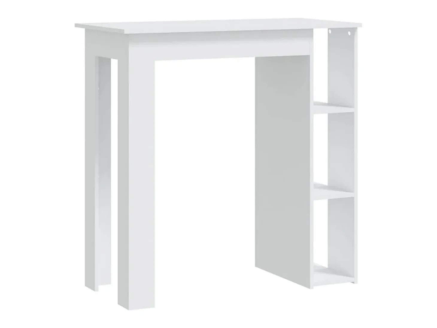 Mesa bar con estante madera contrachapada blanco 102x50x103,5cm