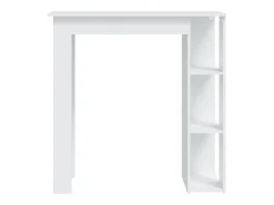 Mesa bar con estante madera contrachapada blanco 102x50x103,5cm
