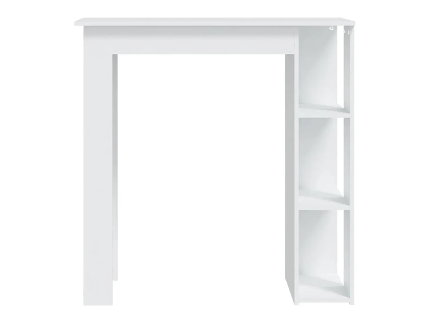 Mesa bar con estante madera contrachapada blanco 102x50x103,5cm