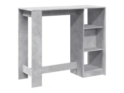 Mesa bar con estante madera gris hormigón 124x46x103,5 cm