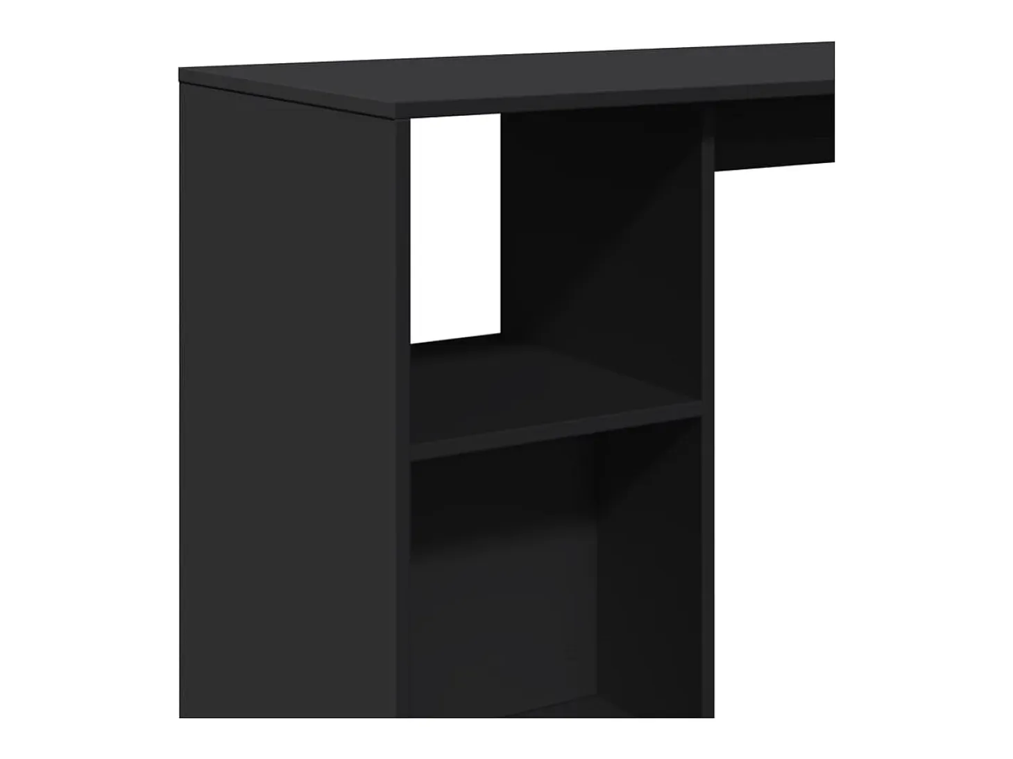Mesa bar con estante madera ingeniería negra 124x46x103,5 cm