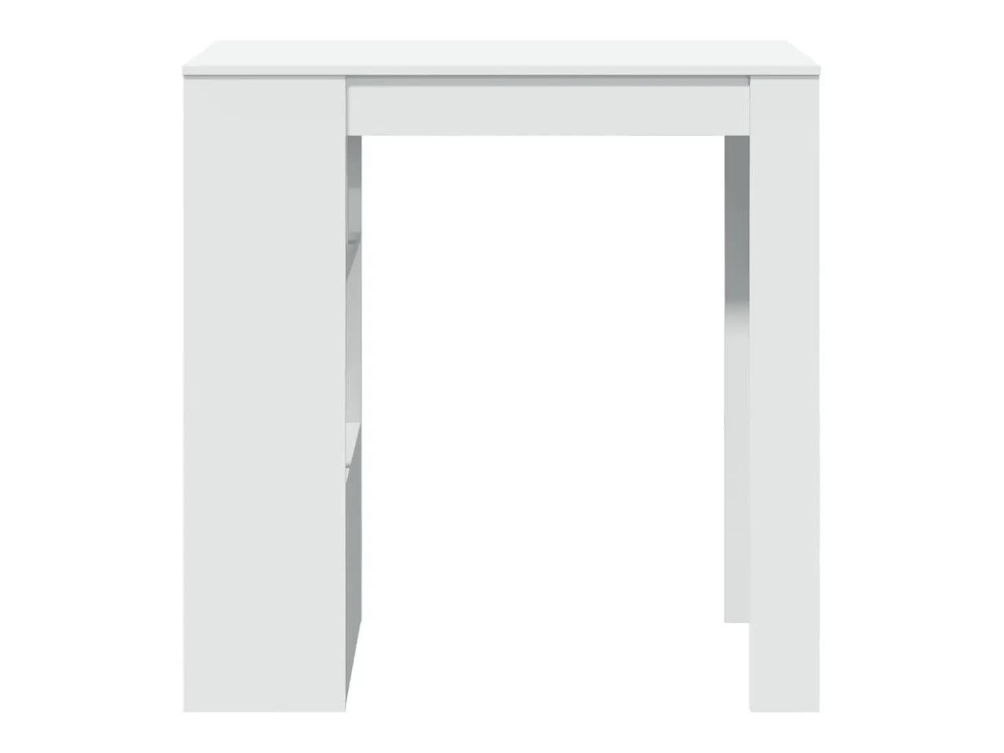 Mesa bar con estantes madera ingeniería blanca 102x50x103,5 cm