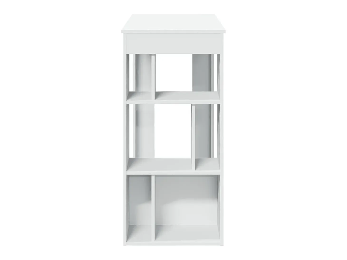 Mesa bar con estantes madera ingeniería blanca 102x50x103,5 cm