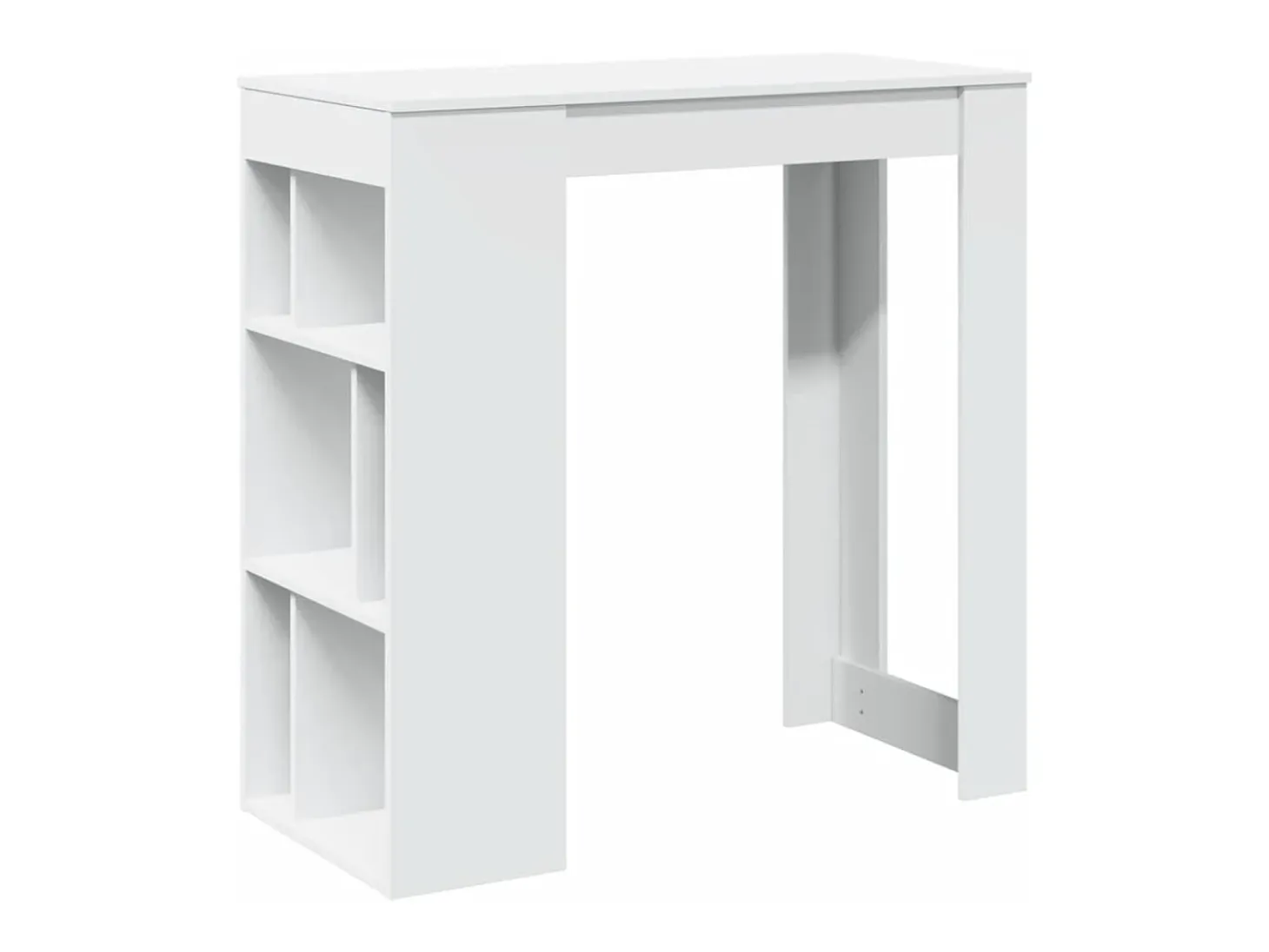 Mesa bar con estantes madera ingeniería blanca 102x50x103,5 cm