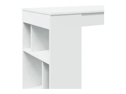 Mesa bar con estantes madera ingeniería blanca 102x50x103,5 cm