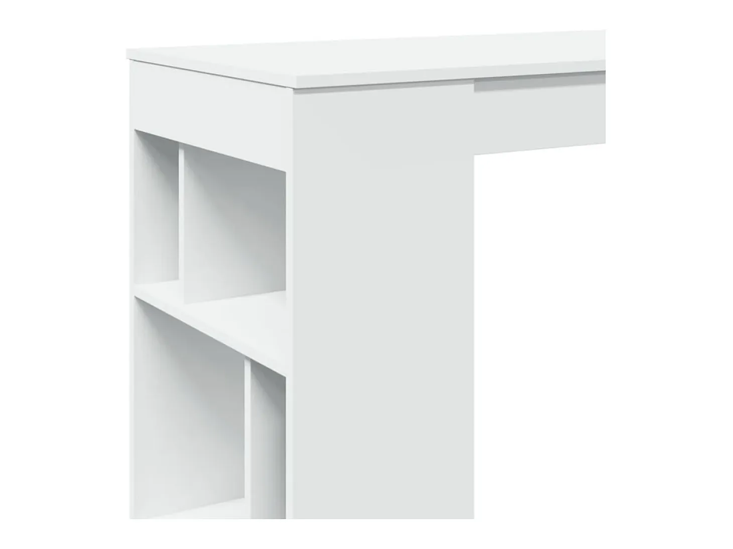 Mesa bar con estantes madera ingeniería blanca 102x50x103,5 cm