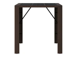 Mesa bar con superficie cristal ratán PE marrón 105x80x110 cm ES742845