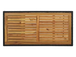 Mesa bar estante almacenaje 120x60x110 cm ratán sintético negro