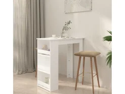 Mesa bar estante almacenaje contrachapada blanco 102x50x103,5cm