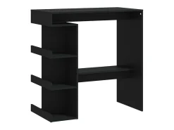 Mesa bar estante almacenaje contrachapada negro 100x50x101,5 cm