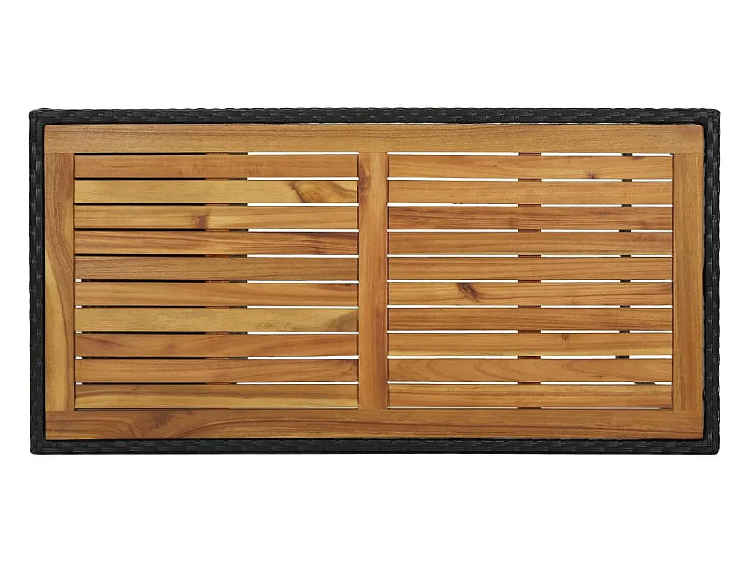 Mesa bar estante almacenaje 120x60x110 cm ratán sintético negro ES904476