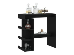 Mesa bar estante almacenaje contrachapada negro 100x50x101,5 cm ES638505