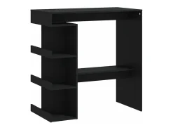 Mesa bar estante almacenaje contrachapada negro 100x50x101,5 cm ES638505