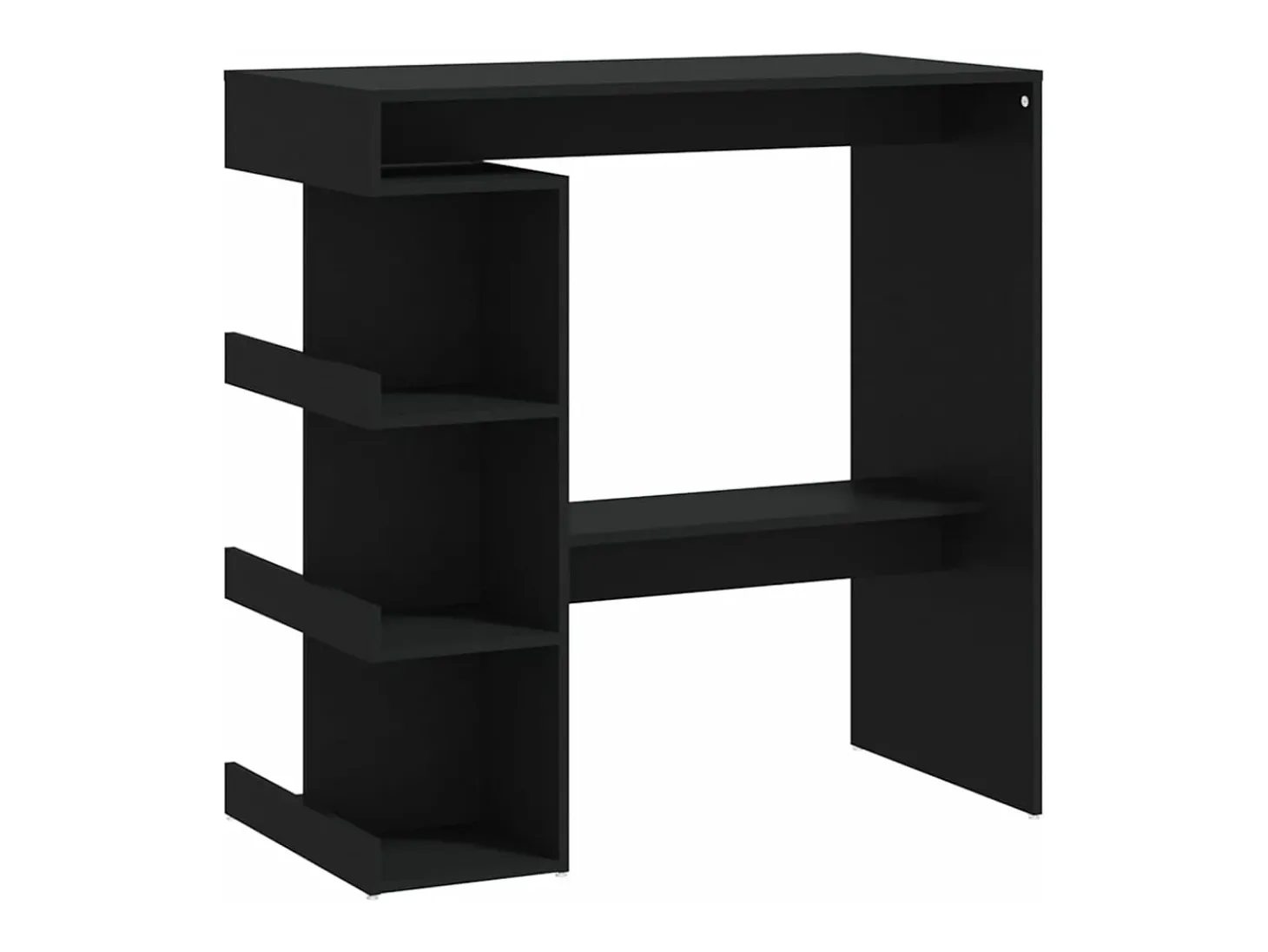 Mesa bar estante almacenaje contrachapada negro 100x50x101,5 cm ES638505