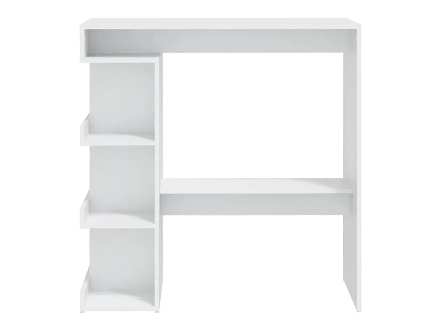 Mesa bar estante almacenaje contrachapada blanco 100x50x101,5cm