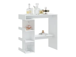 Mesa bar estante almacenaje contrachapada blanco 100x50x101,5cm