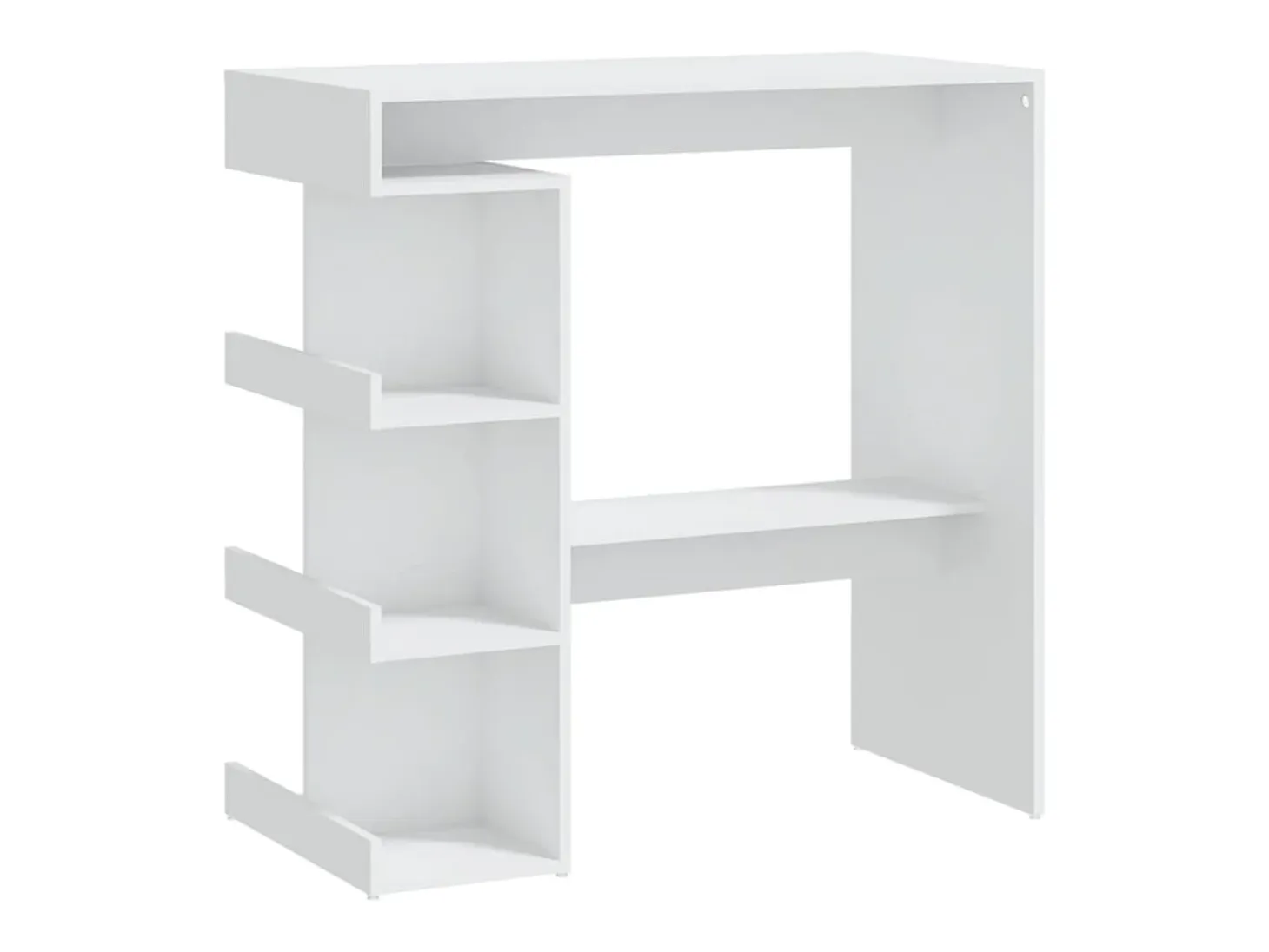 Mesa bar estante almacenaje contrachapada blanco 100x50x101,5cm
