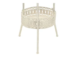 Mesa bistró estilo vintage metal redonda 40x70 cm blanca