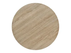 Mesa bistro de MDF y acero Redonda 60 x 75 cm Color roble