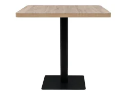 Mesa bistro de MDF y acero Cuadrada 80x80x75 cm Color roble