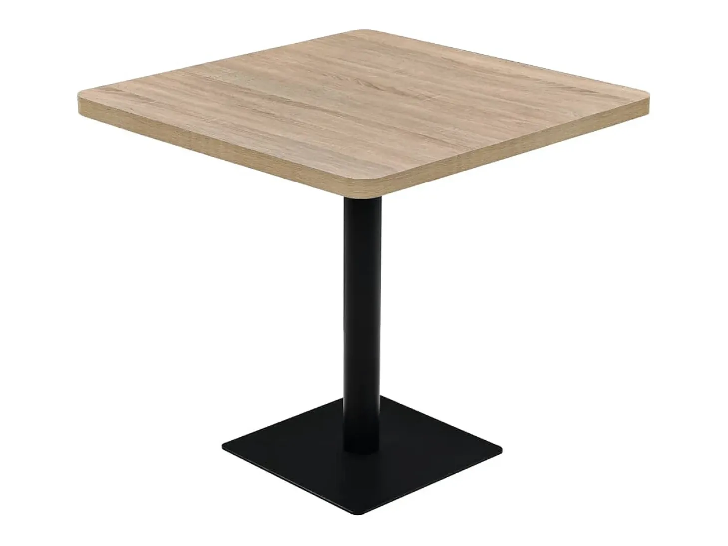 Mesa bistro de MDF y acero Cuadrada 80x80x75 cm Color roble