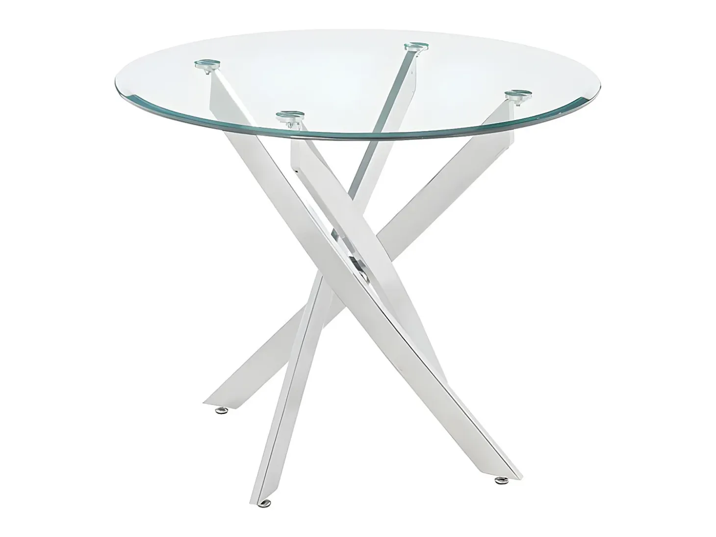 Mesa comedor COSIMA - 4 comensales Cristal templado y Metal