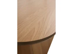 Mesa comedor de madera contrachapado roble con pie central cilíndrico