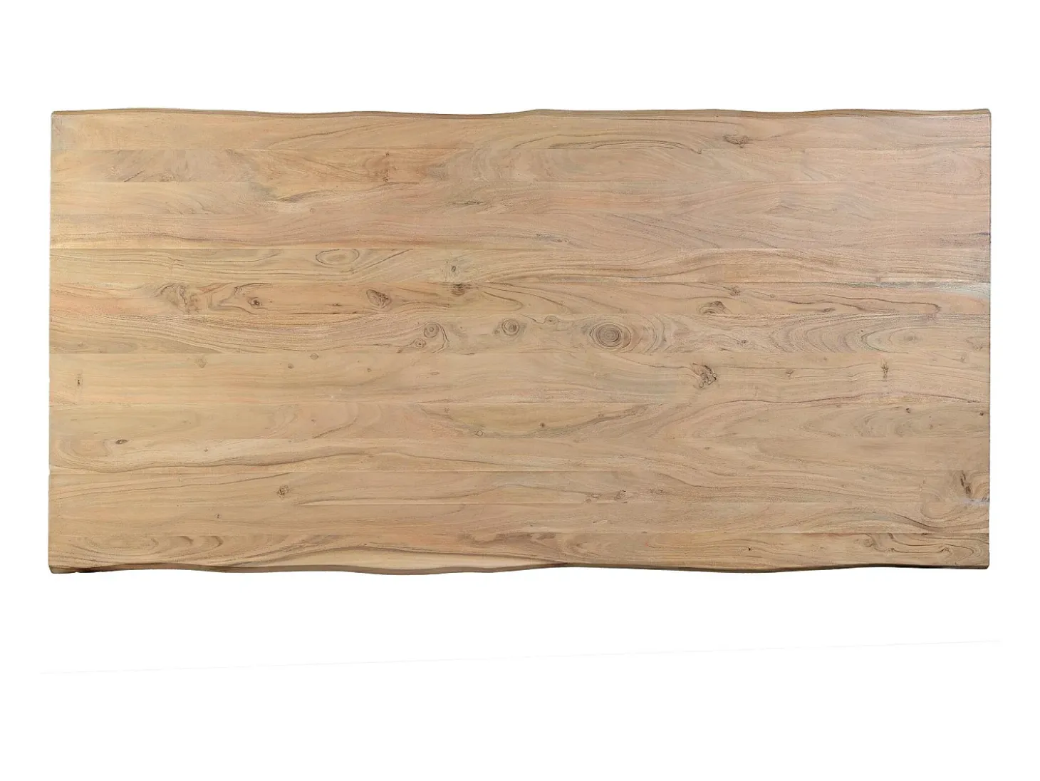 Mesa comedor en madera acacia natural y patas de metal negro