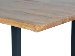 Mesa comedor en madera acacia natural y patas de metal negro