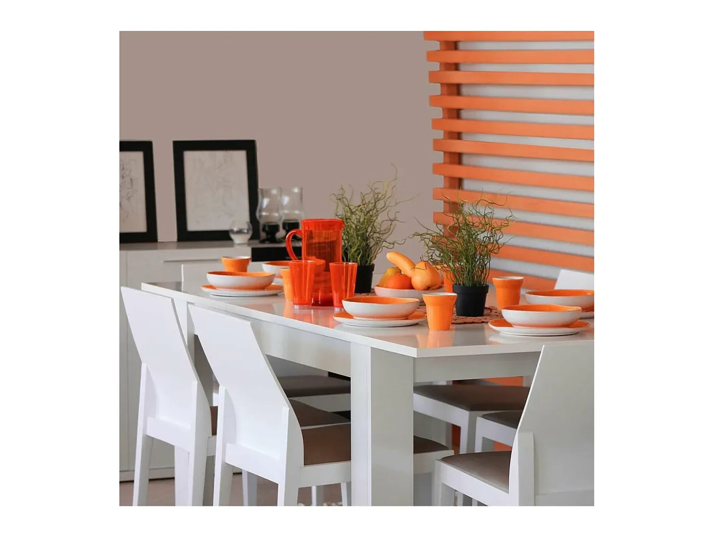 Mesa comedor extensible Paris en color blanco brillo 78 cm(alto)140-190 cm(ancho)90 cm(lar