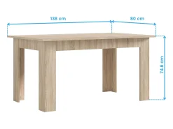 Mesa Comedor Fija Nur Contemporánea Roble Sonoma 138x80 cm