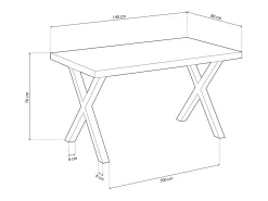 Mesa comedor fija X-Loft roble Nordish/blanco 76x80x140 cm Adec