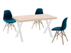 Mesa comedor fija X-Loft roble Nordish/blanco 76x80x140 cm Adec