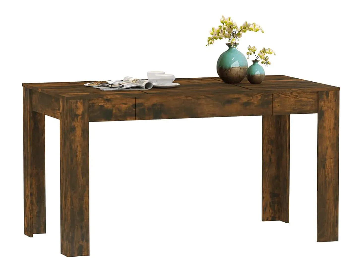 Mesa comedor madera contrachapada roble ahumado 140x74,5x76 cm