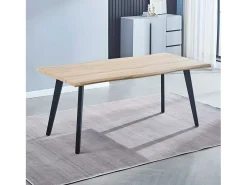 Mesa Comedor Madera Estilo Industrial, Patas metálicas Negras, Mesa Rectangular, Gran Calidad, Medidas 180 cm (Largo) x 90 cm (Ancho) 76 cm (Alto)