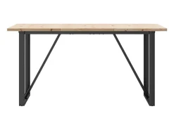 Mesa comedor marco O madera maciza pino y hierro 140x80x75,5 cm ES132441