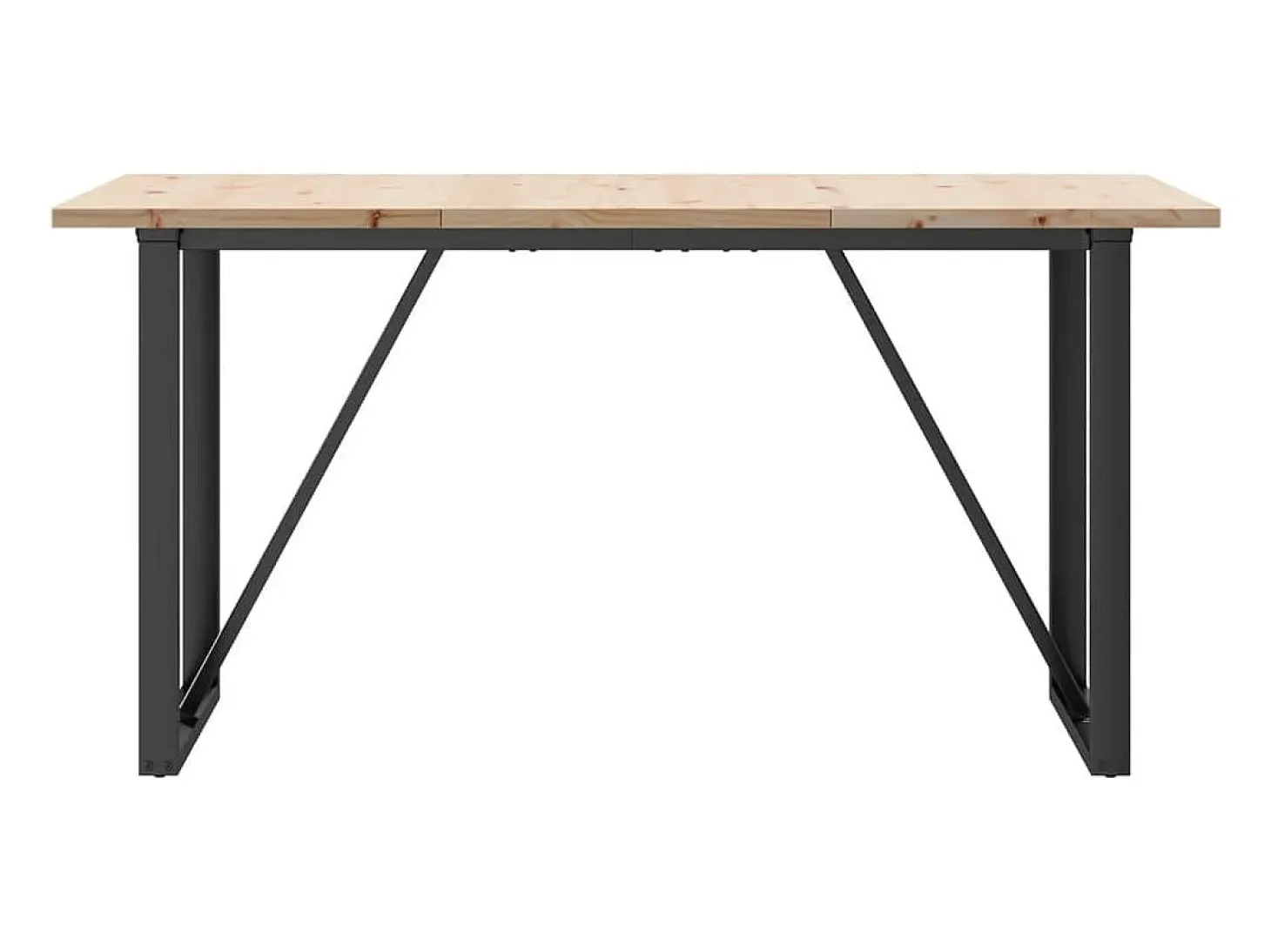 Mesa comedor marco O madera maciza pino y hierro 140x80x75,5 cm ES132441
