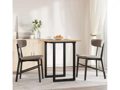 Mesa comedor marco O madera maciza pino y hierro 70x70x75,5 cm ES211702