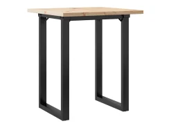 Mesa comedor marco O madera maciza pino y hierro 70x70x75,5 cm ES211702