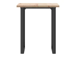 Mesa comedor marco O madera maciza pino y hierro 70x70x75,5 cm ES211702