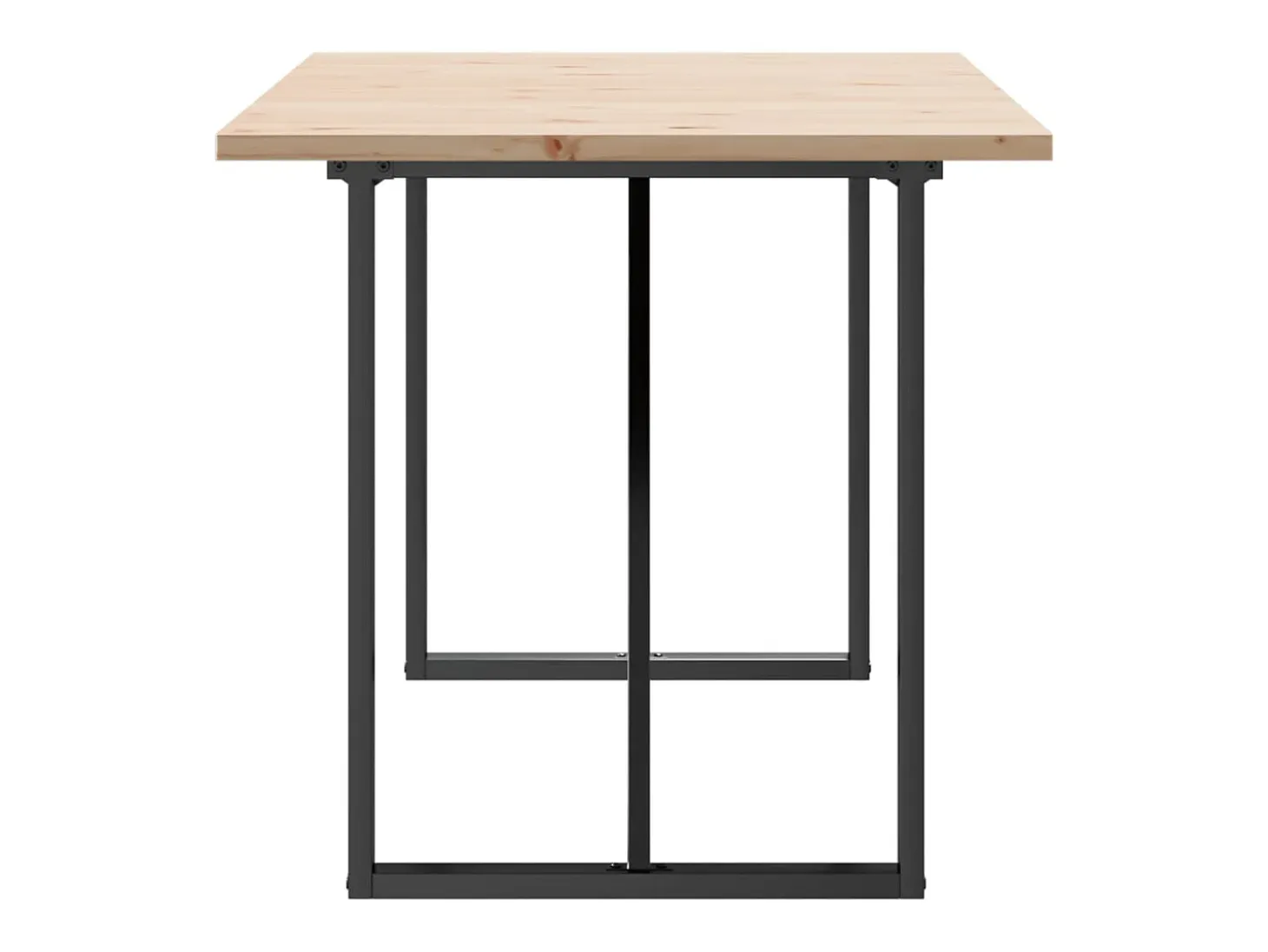 Mesa comedor marco O madera maciza pino y hierro 160x80x75,5 cm ES142670