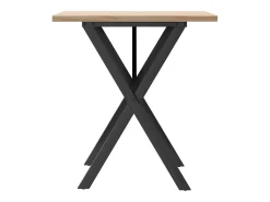 Mesa comedor marco X madera maciza pino y hierro 70x70x75,5 cm