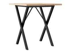Mesa comedor marco X madera maciza pino y hierro 70x70x75,5 cm