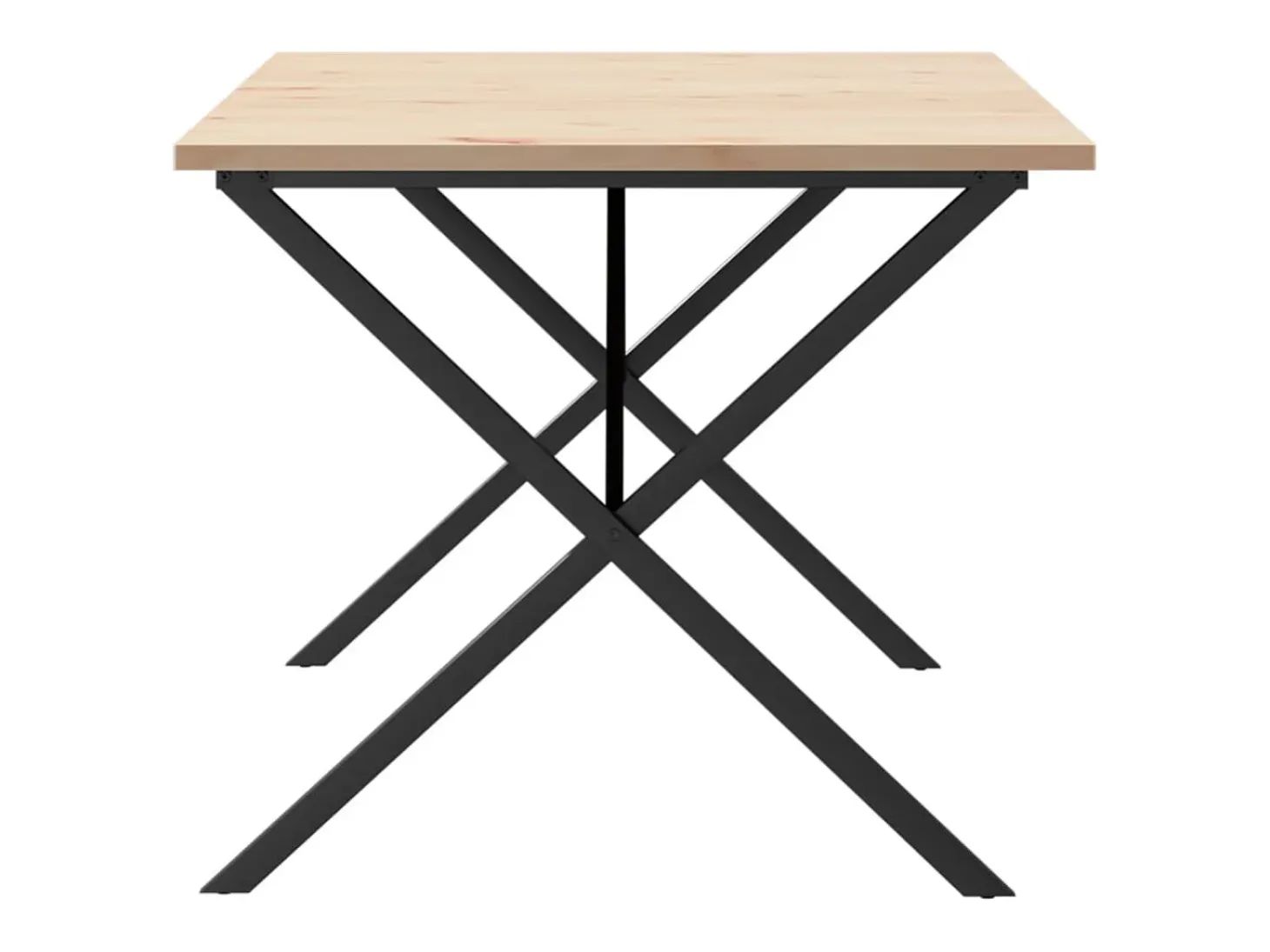 Mesa comedor marco X madera maciza pino y hierro 180x90x75,5 cm ES151914