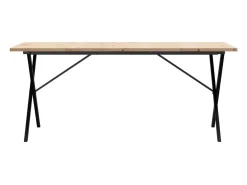 Mesa comedor marco X madera maciza pino y hierro 180x90x75,5 cm ES151914