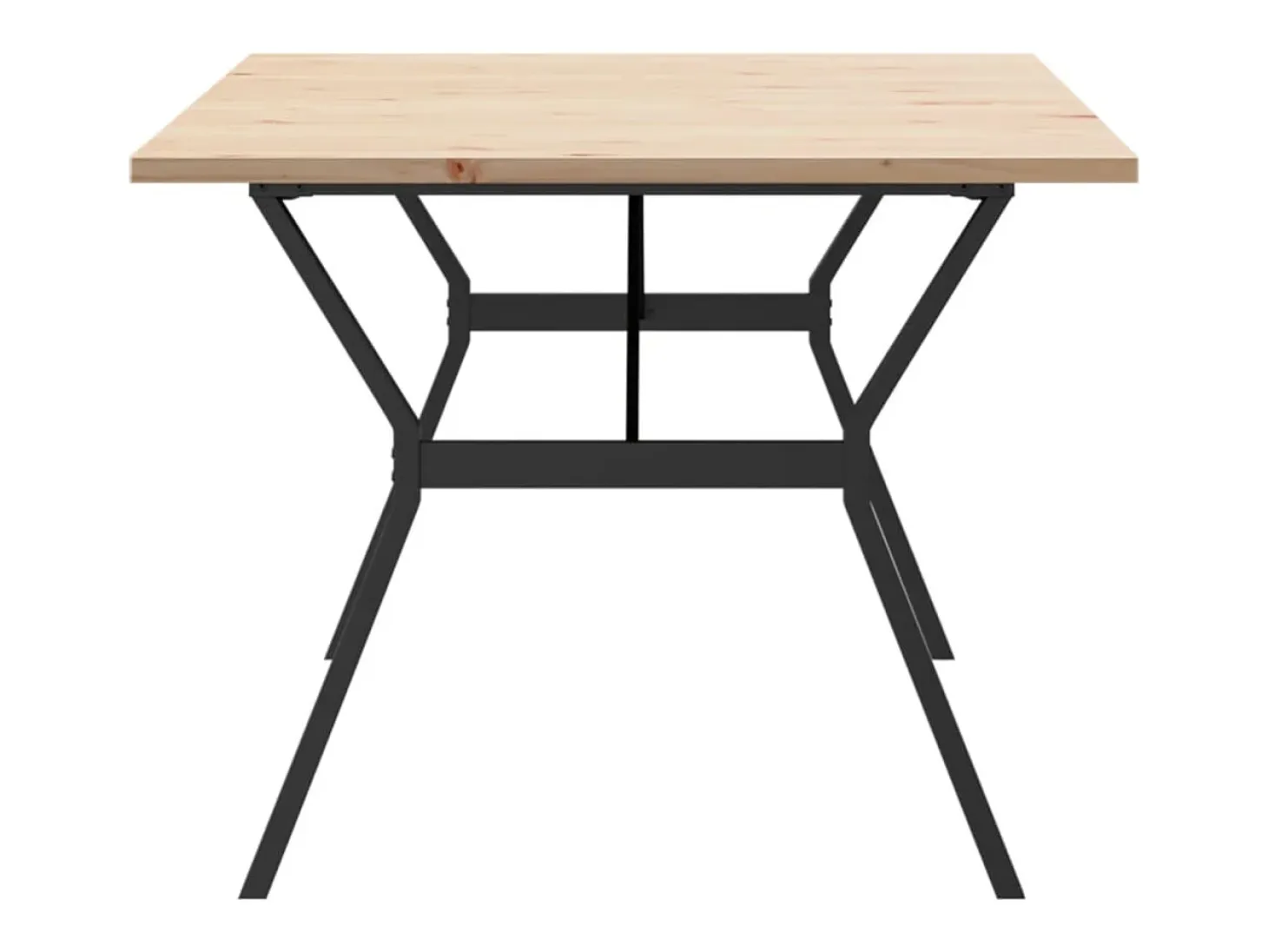 Mesa comedor marco Y madera maciza pino y hierro 200x100x75,5cm