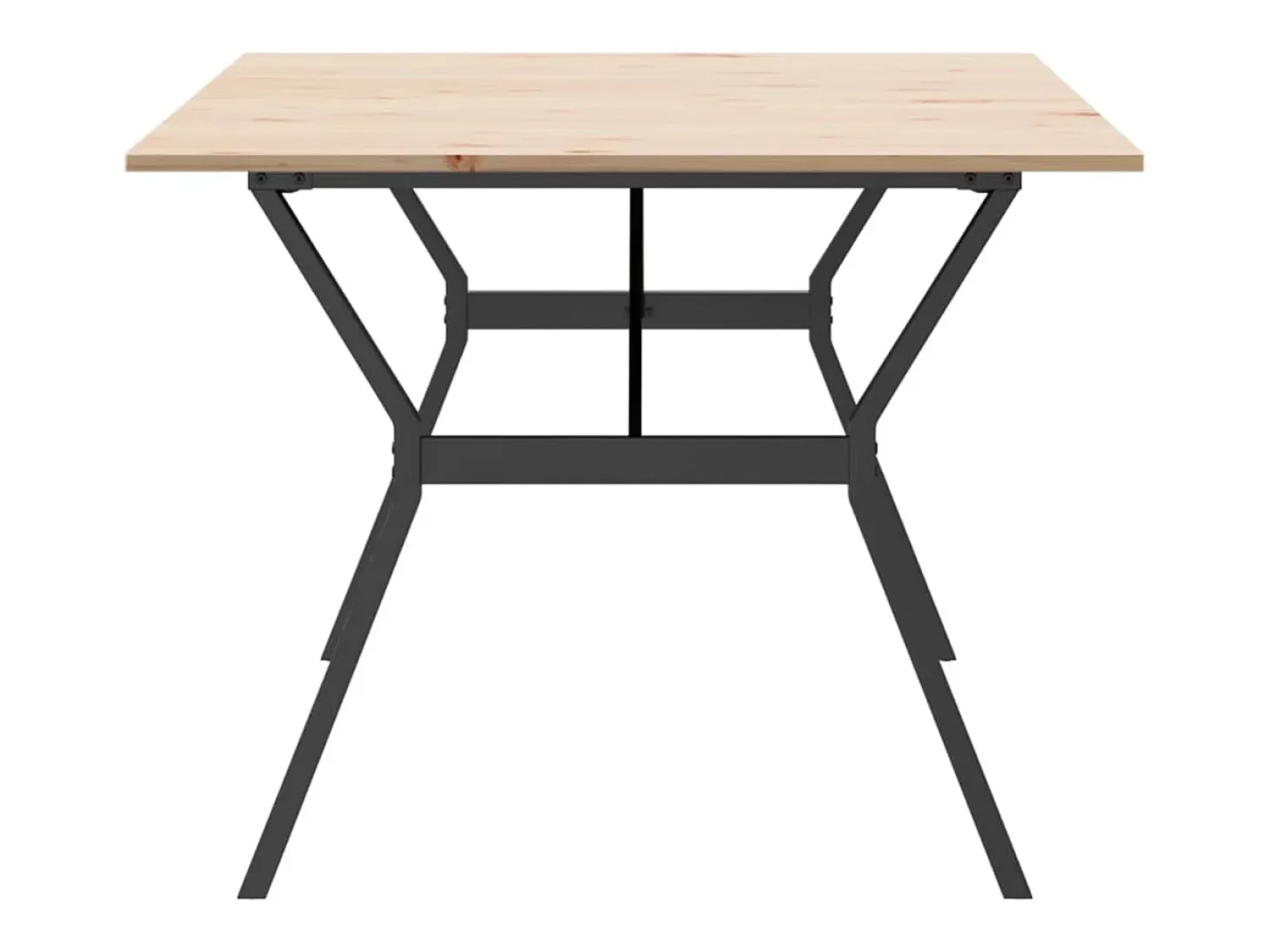 Mesa comedor marco Y madera maciza pino y hierro 200x100x75 cm