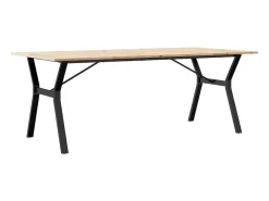 Mesa comedor marco Y madera maciza pino y hierro 200x100x75 cm